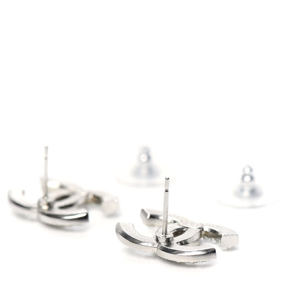 Chanel Pearl Crystal CC Snow Palace Earrings Silver 4 of 4