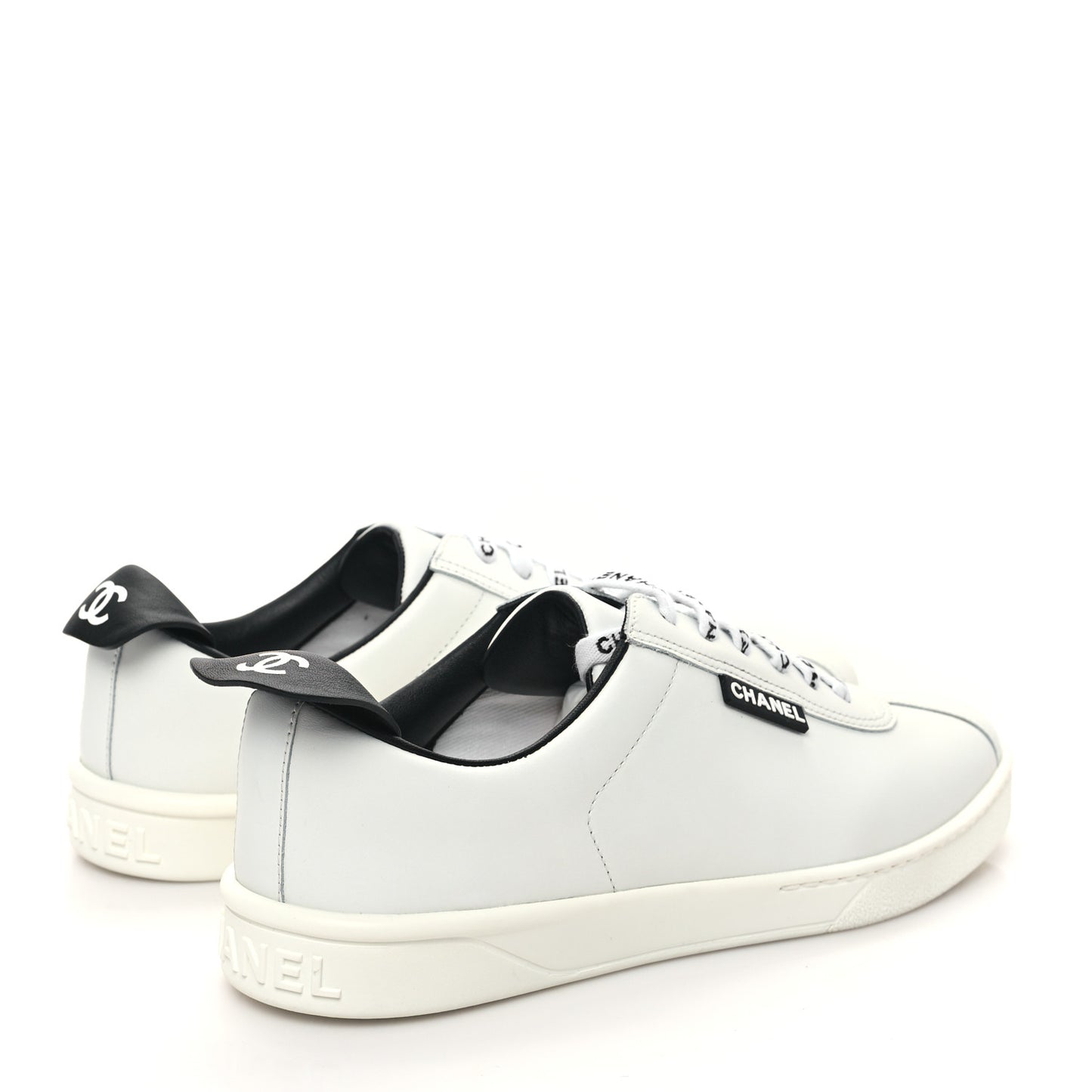 Calfskin Womens CC Sneakers 38.5 White