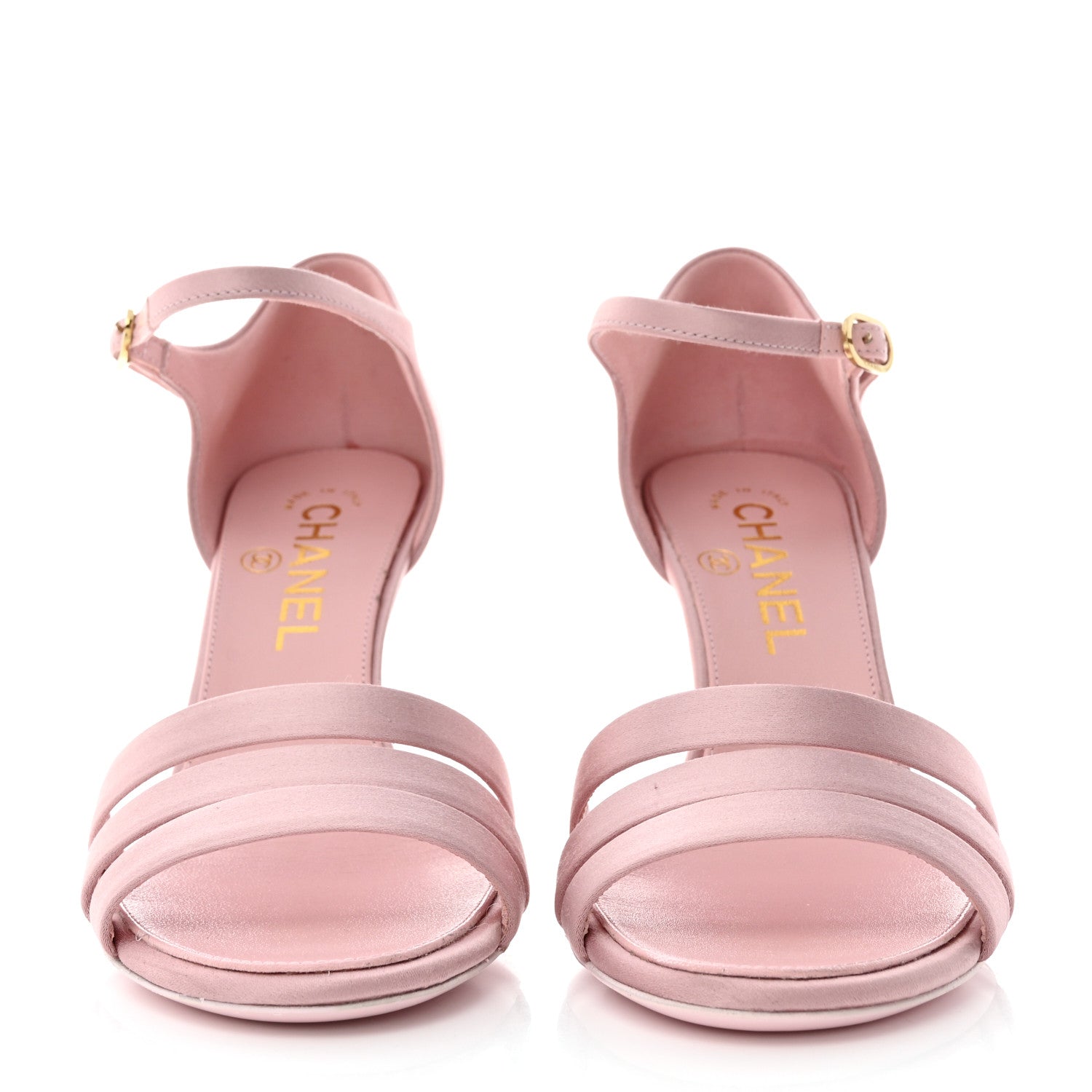 Chanel Satin Pearl Sandals 37 Light Pink 2 of 9