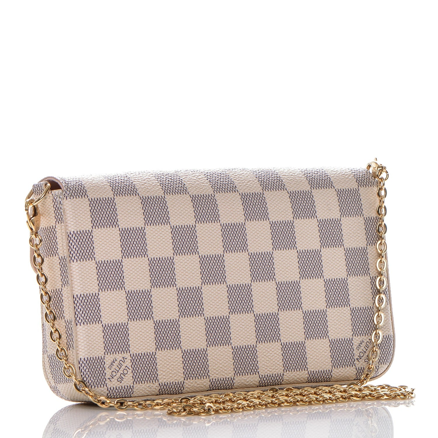 Louis Vuitton Damier Azur Pochette Felicie Chain Wallet Rose Ballerine 3 of 7