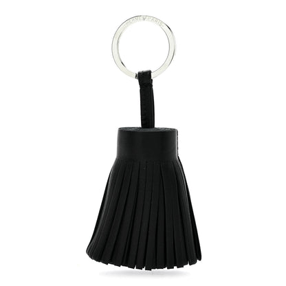 Hermes Lambskin Carmen Tassel Key Holder Black 1 of 5