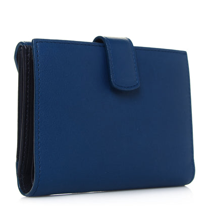 Christian Dior Calfskin Bi-Color Envelope Wallet Blue Black 3 of 12