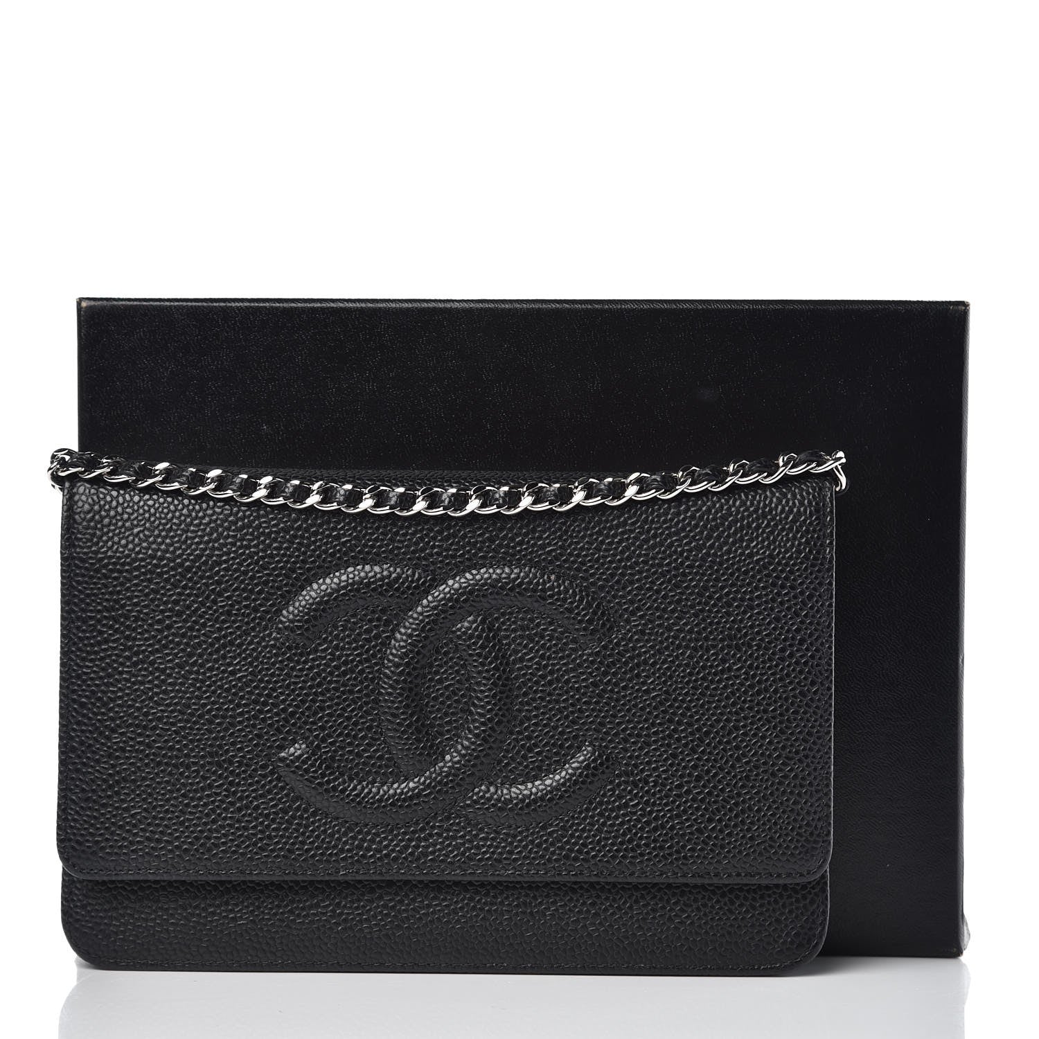 Chanel Caviar Timeless CC Wallet On Chain WOC Black 11 of 18