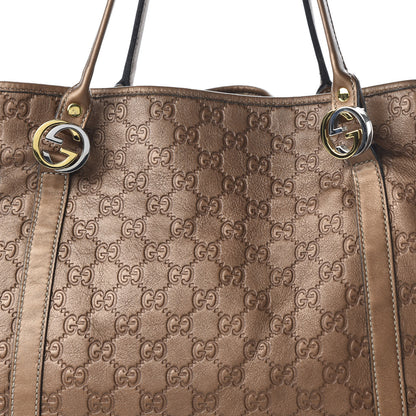 Gucci Metallic Guccissima Large GG Twins Tote Bronze 10 of 10
