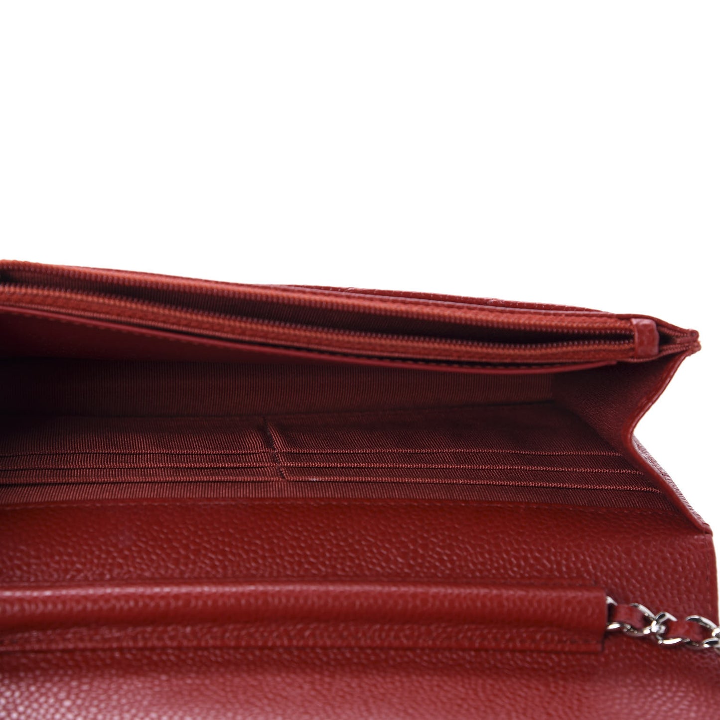Caviar Quilted Wallet on Chain WOC Red