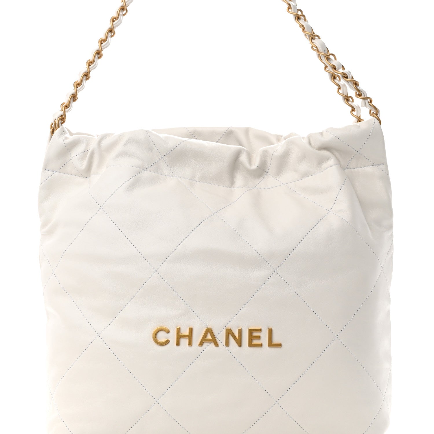 Chanel Shiny Calfskin Quilted Small Chanel 22 White 9 of 11