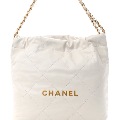Chanel Shiny Calfskin Quilted Small Chanel 22 White 9 of 11