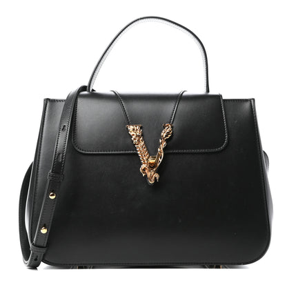 Versace Vitello Barocco Virtus Small Top Handle Shoulder Bag Black 1 of 11