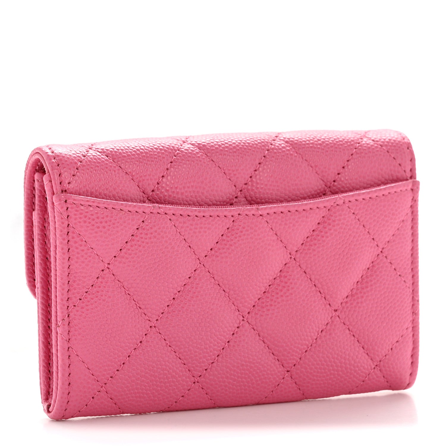 Chanel Caviar Quilted Flap Card Holder Wallet Pink 3 of 8