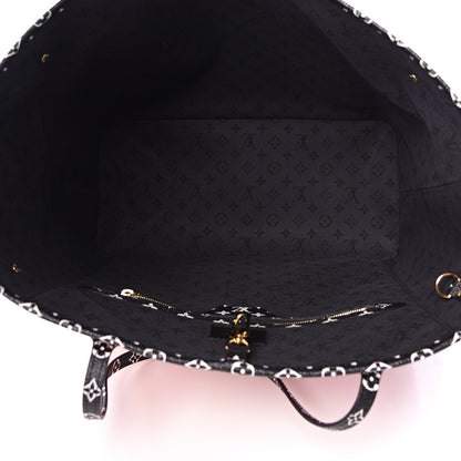 Louis Vuitton Monogram Giant Crafty Neverfull MM Creme Rouge Black 4 of 10