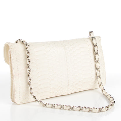 Chanel Python Pochette Flap White 3 of 9