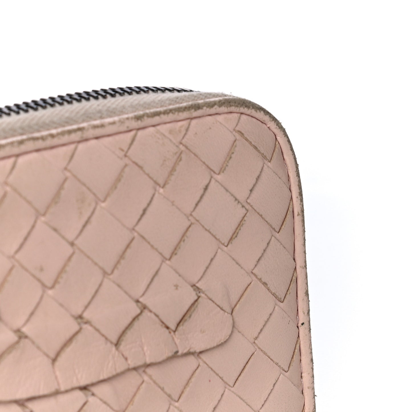 Nappa Intrecciato Zip Around Wallet Petal Pink