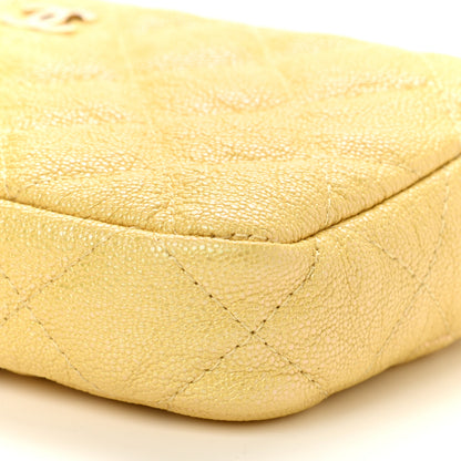 Chanel Iridescent Caviar Quilted Small Clutch With Chain Yellow 12 of 15