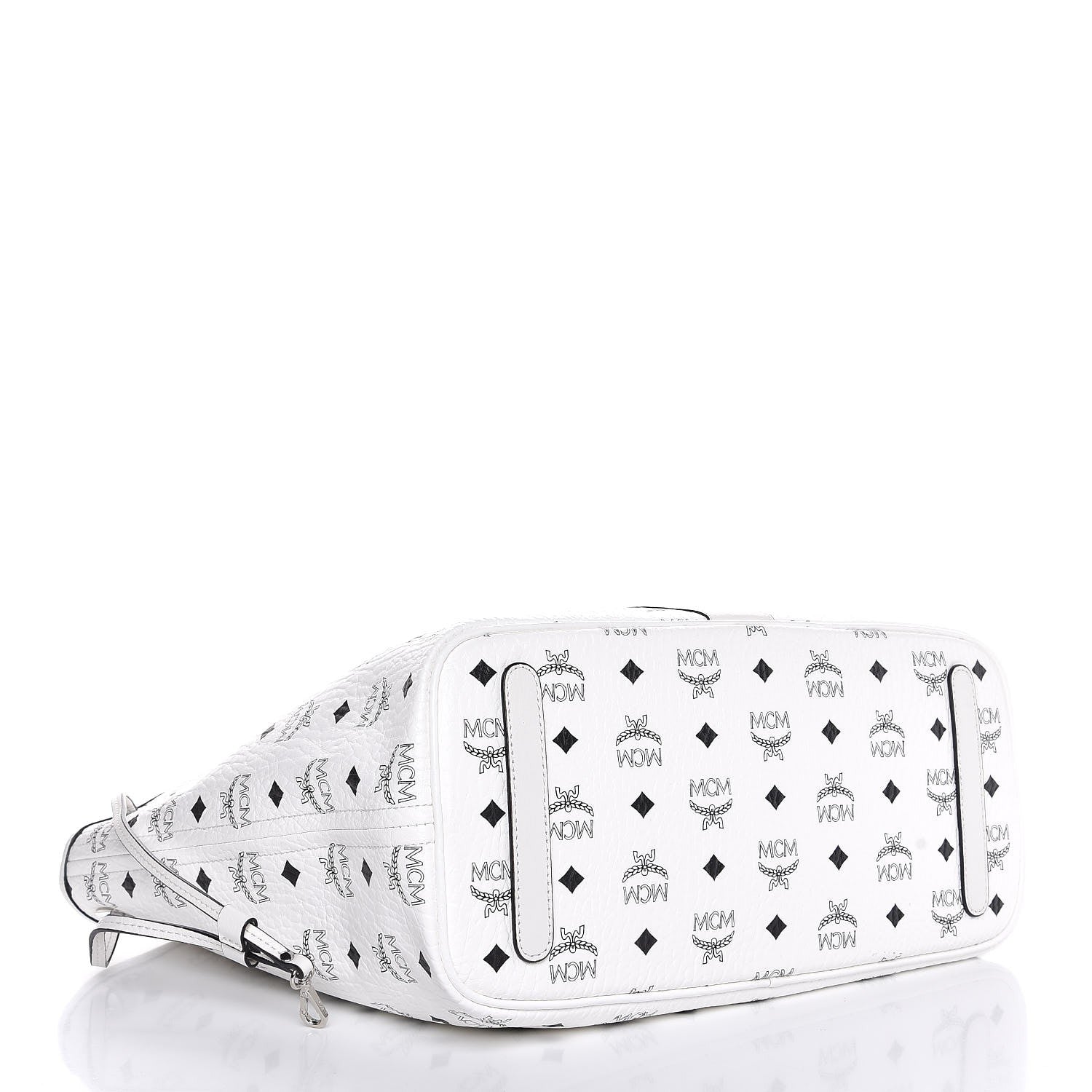 MCM Visetos Medium Liz Reversible Shopper Tote White 6 of 10