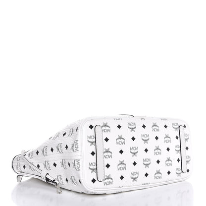 MCM Visetos Medium Liz Reversible Shopper Tote White 6 of 10
