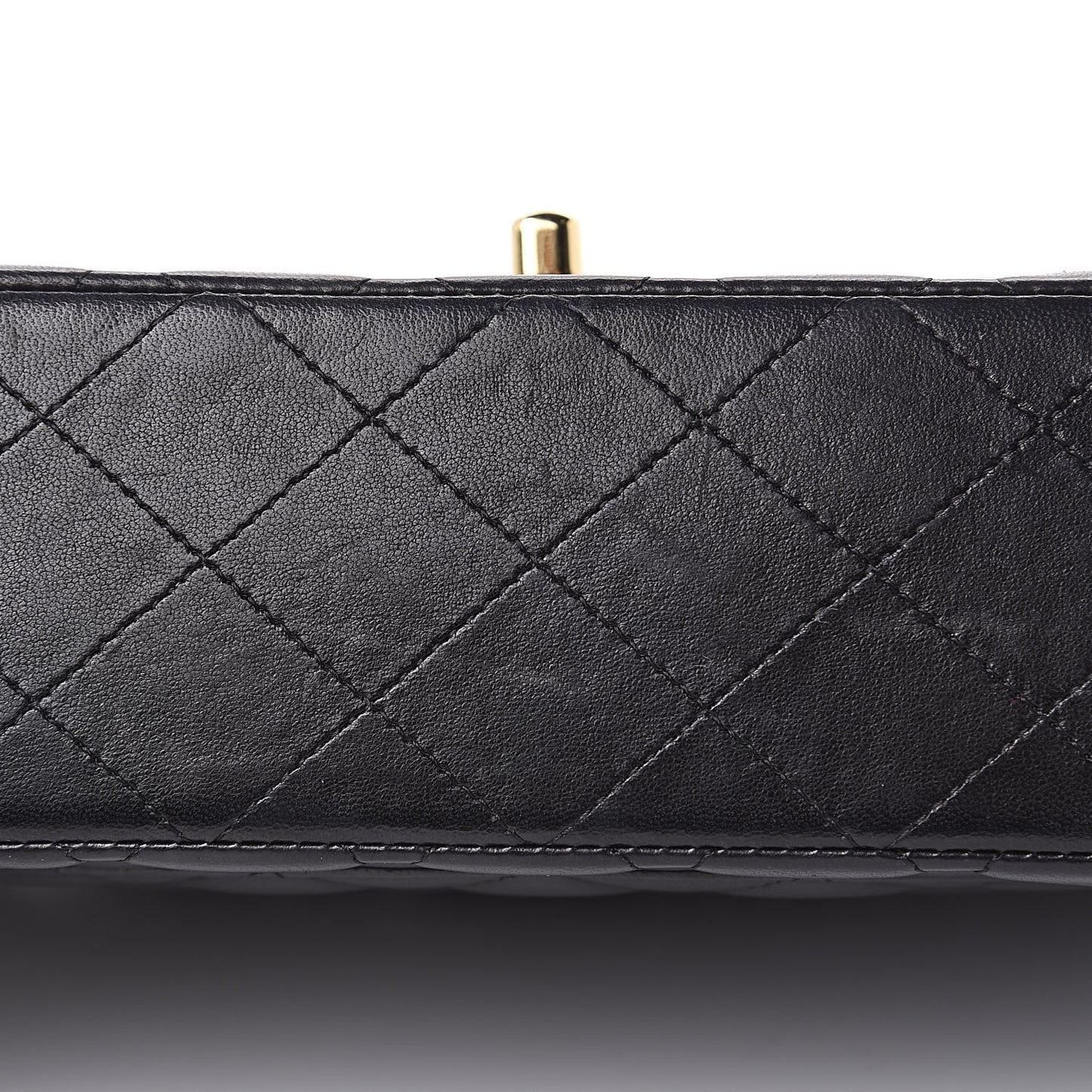 Lambskin Quilted Medium Double Flap Black