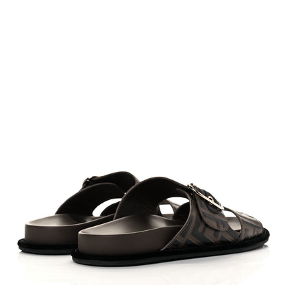 Fendi Calfskin FF Embossed Slide Sandals 38.5 Maya Black 11 of 27