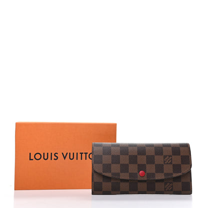Louis Vuitton Damier Ebene Emilie Wallet Red 7 of 7