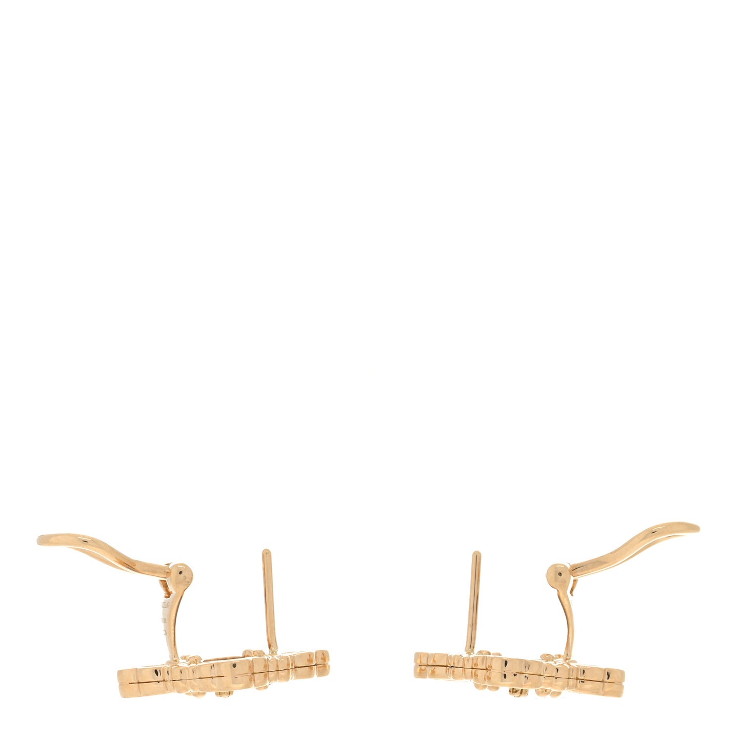 18K Yellow Gold Enamel Medium Opera Tulle Earrings Blue