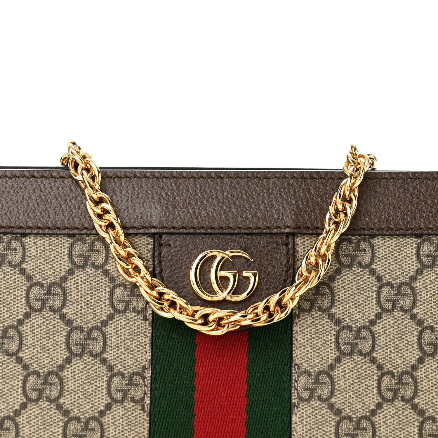 Gucci GG Supreme Monogram Web Small Ophidia Chain Shoulder Bag Brown 8 of 11