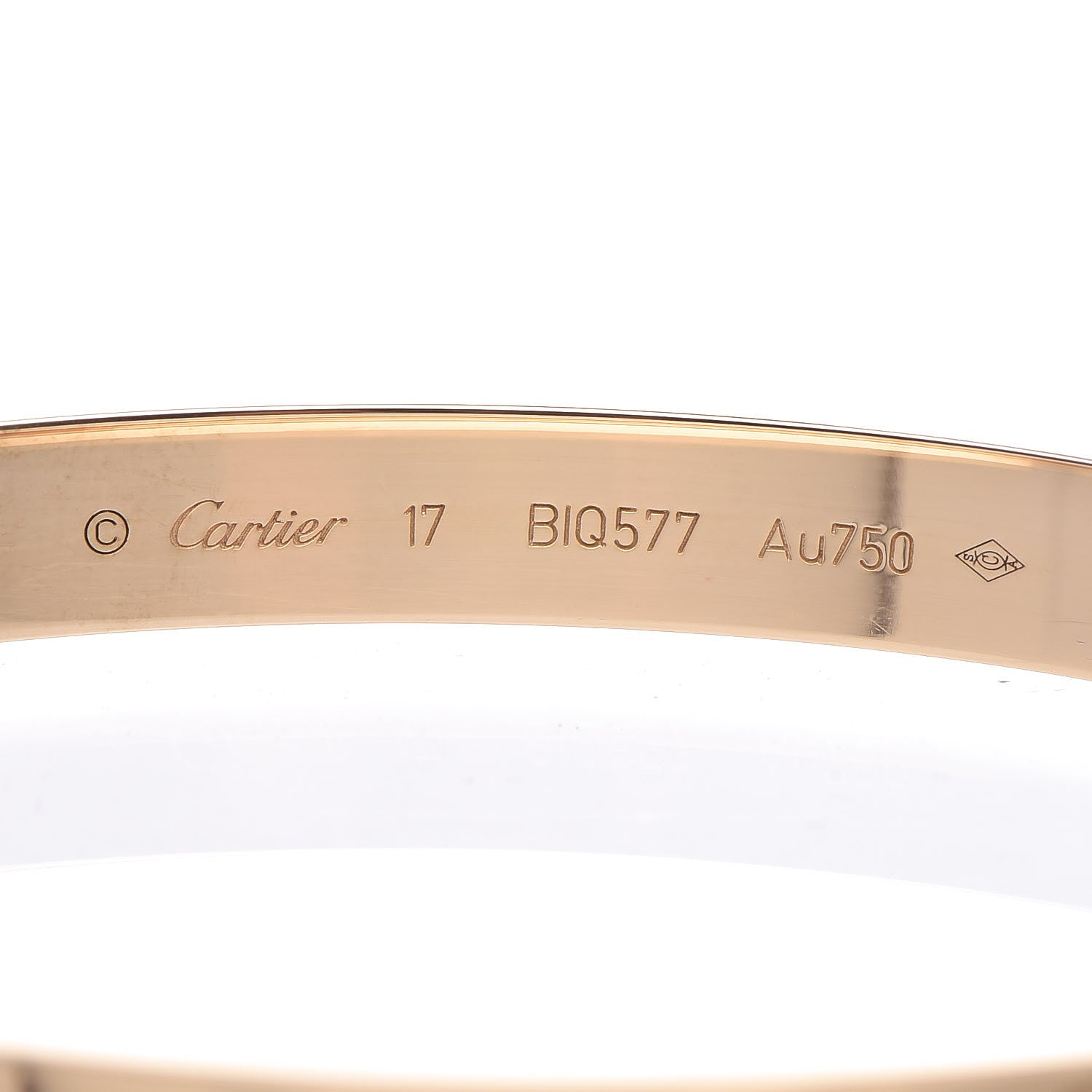 Cartier 18K Yellow Gold LOVE Bracelet 17 6 of 7