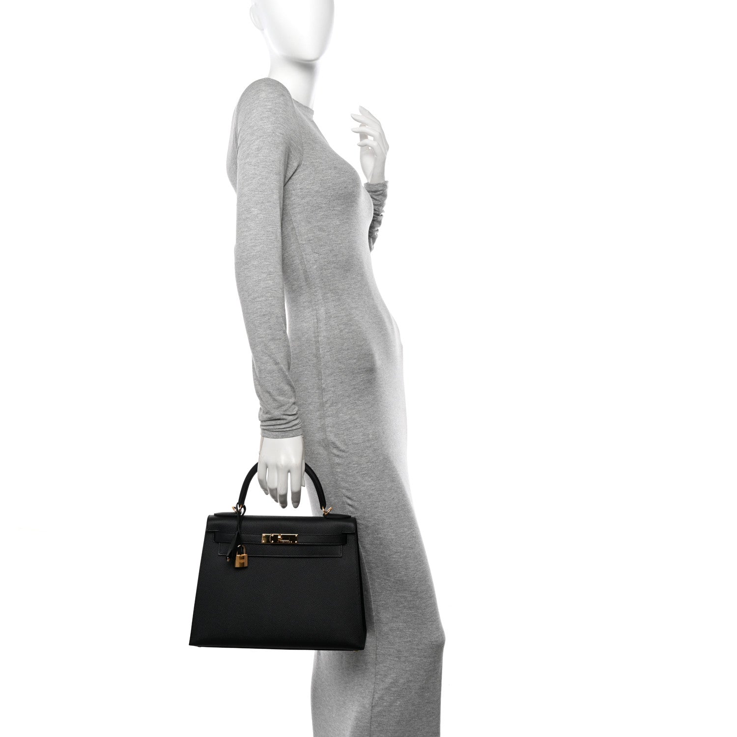 Hermes Madame Calfskin Kelly Sellier 28 Black 2 of 13