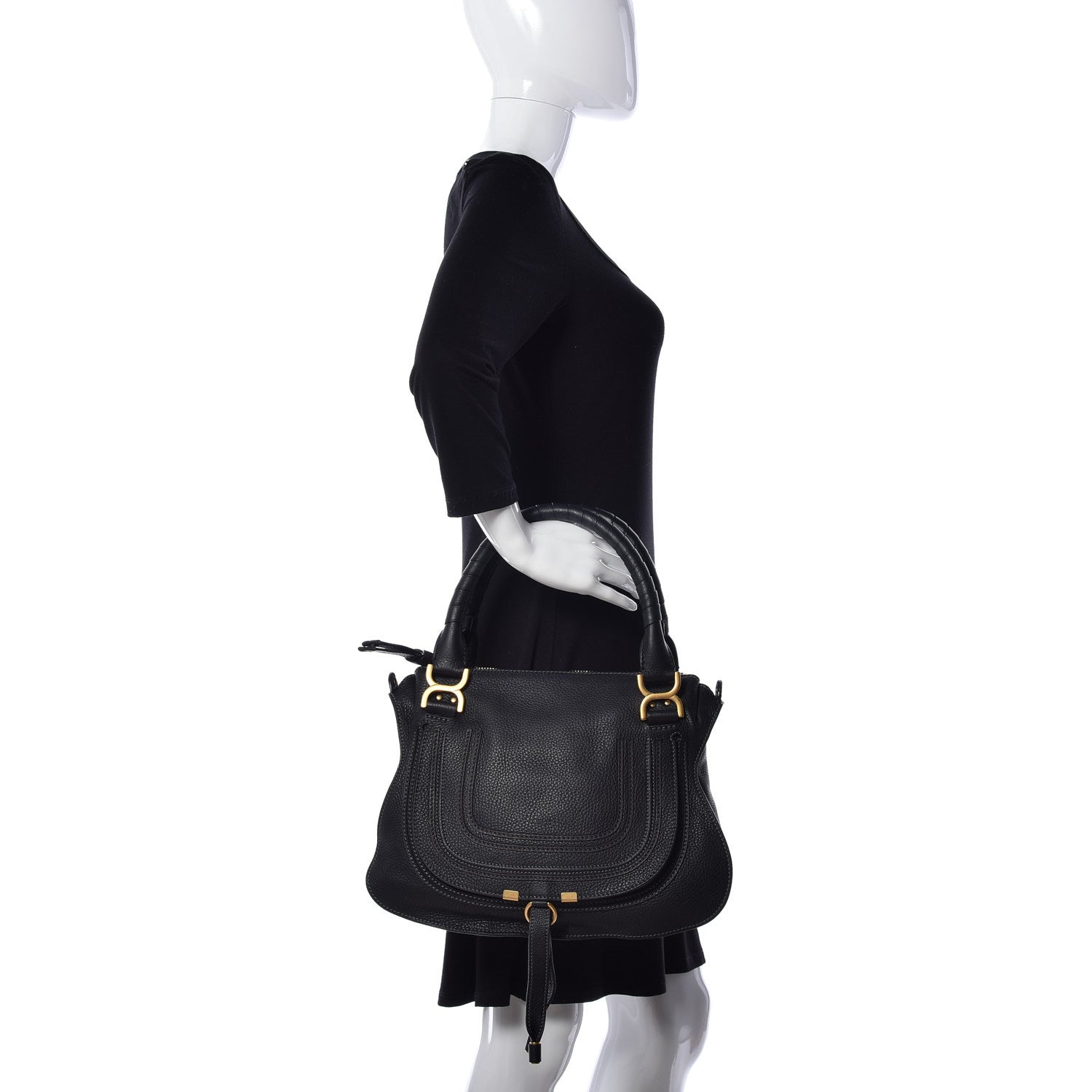 Chloe Calfskin Medium Marcie Satchel Black 2 of 8