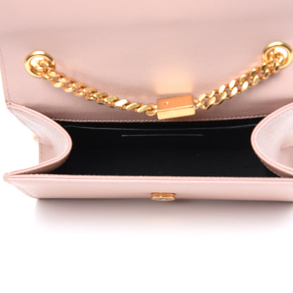 Saint Laurent Grain De Poudre Small Monogram Kate Satchel Pale Blush 5 of 12
