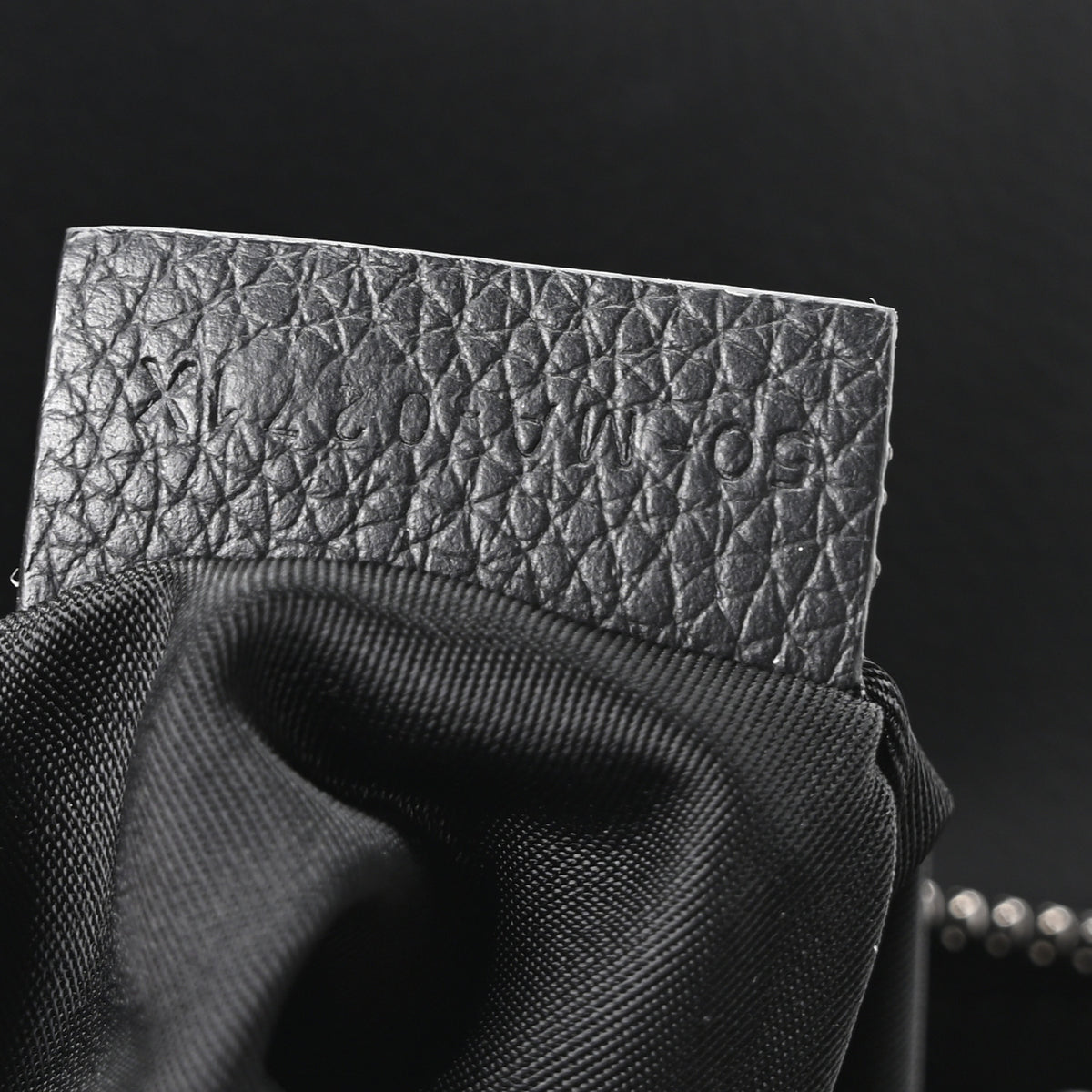 X SACAI Grained Calfskin Technical Fabric Mens Saddle Bag Black