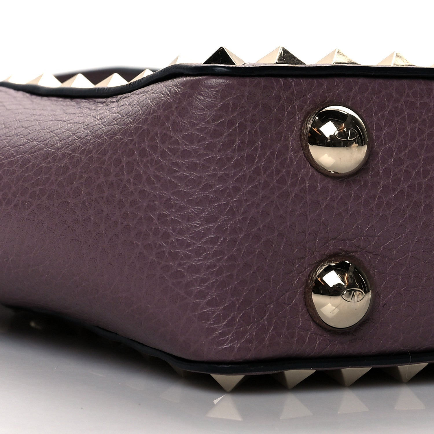 Valentino Garavani Grained Calfskin Micro Rockstud Tote Dark Mauve 9 of 10