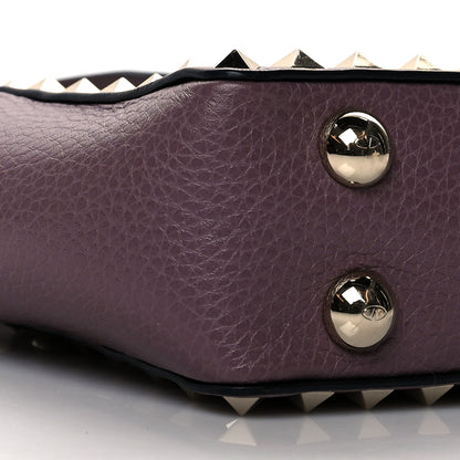 Valentino Garavani Grained Calfskin Micro Rockstud Tote Dark Mauve 9 of 10