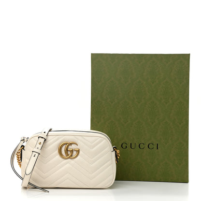 Gucci Calfskin Matelasse Small GG Marmont Chain Shoulder Bag White 11 of 11