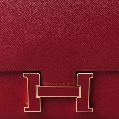 Hermes Epsom Enamel Constance 24 Rouge Grenat 8 of 10