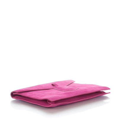 Saint Laurent Suede Y Envelope Clutch Fuchsia 4 of 7