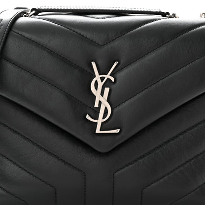 Saint Laurent SAINT LAURENT Calfskin Y Quilted Monogram Small Loulou Chain Satchel Black 7 of 9