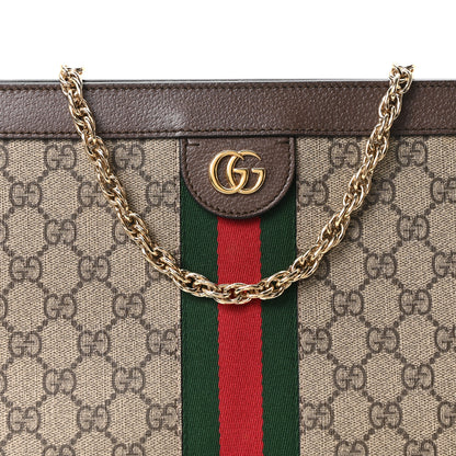 Gucci GG Supreme Monogram Web Medium Ophidia Chain Shoulder Bag Brown 8 of 10