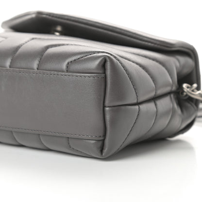 Saint Laurent Calfskin Y Quilted Monogram Toy Loulou Crossbody Bag Storm 12 of 18