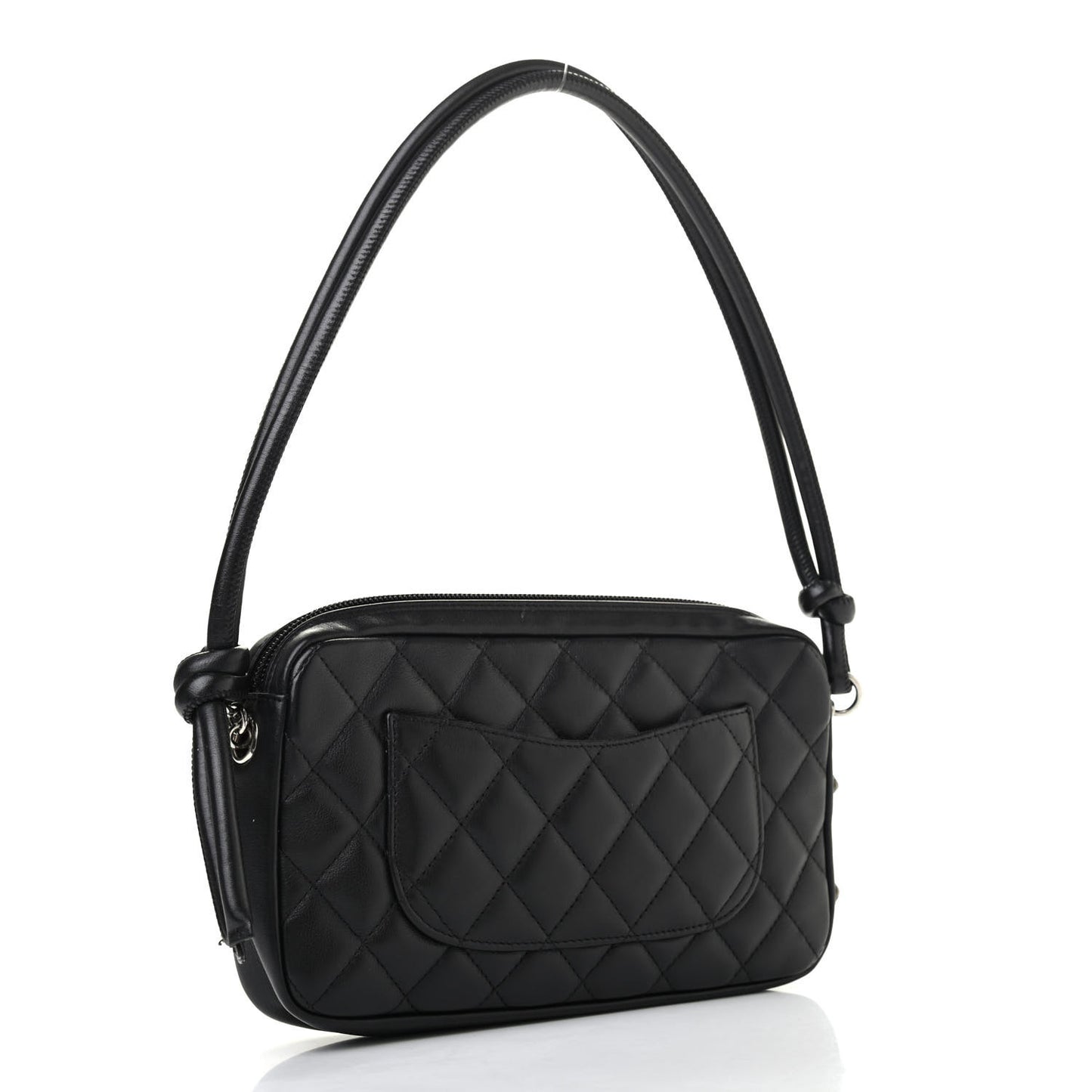 Calfskin Quilted Cambon Pochette Black White
