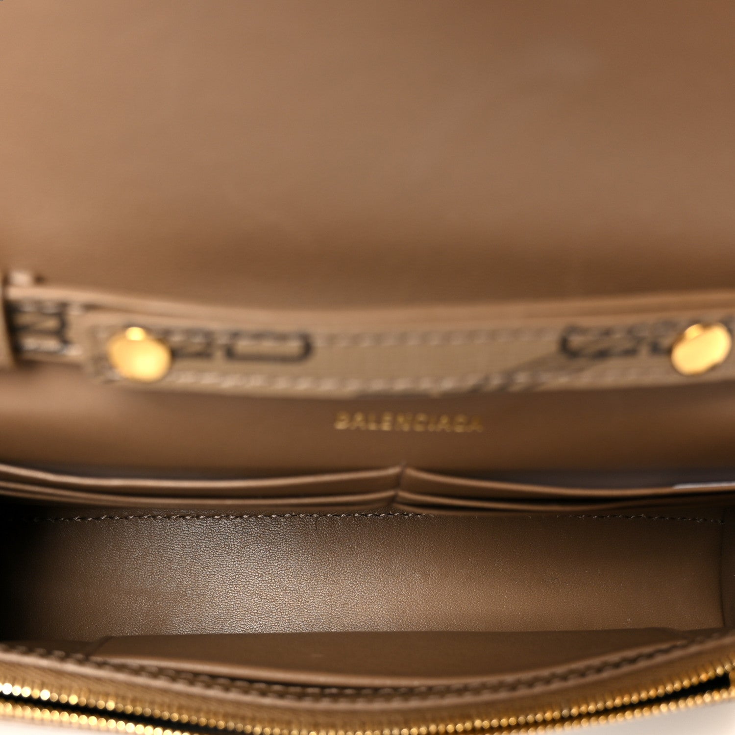 Balenciaga Coated Canvas BB Monogram Hourglass Chain Bag Beige