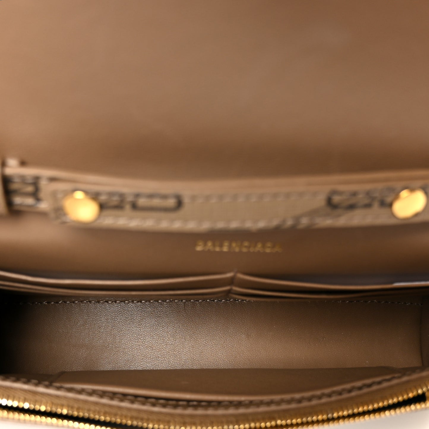 Coated Canvas BB Monogram Hourglass Chain Bag Beige Brown