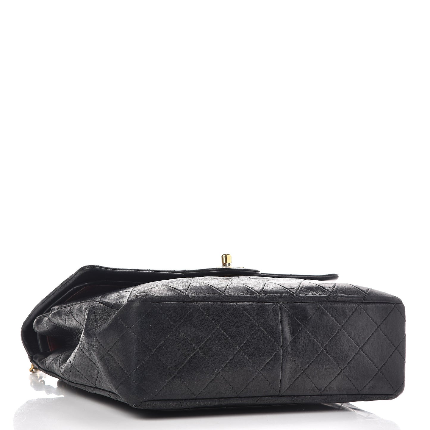 Lambskin Quilted Medium Double Flap Black
