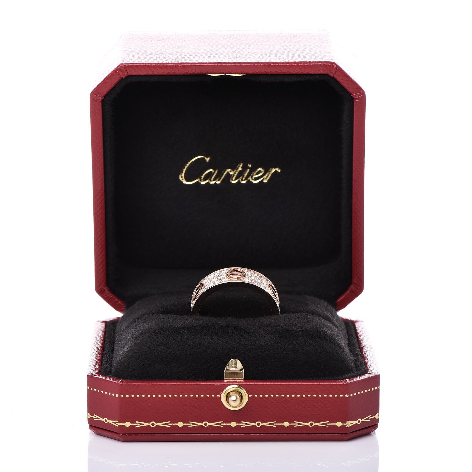 Cartier 18K Pink Gold Diamond 6.5mm LOVE Paved Ring 60 9 6 of 6