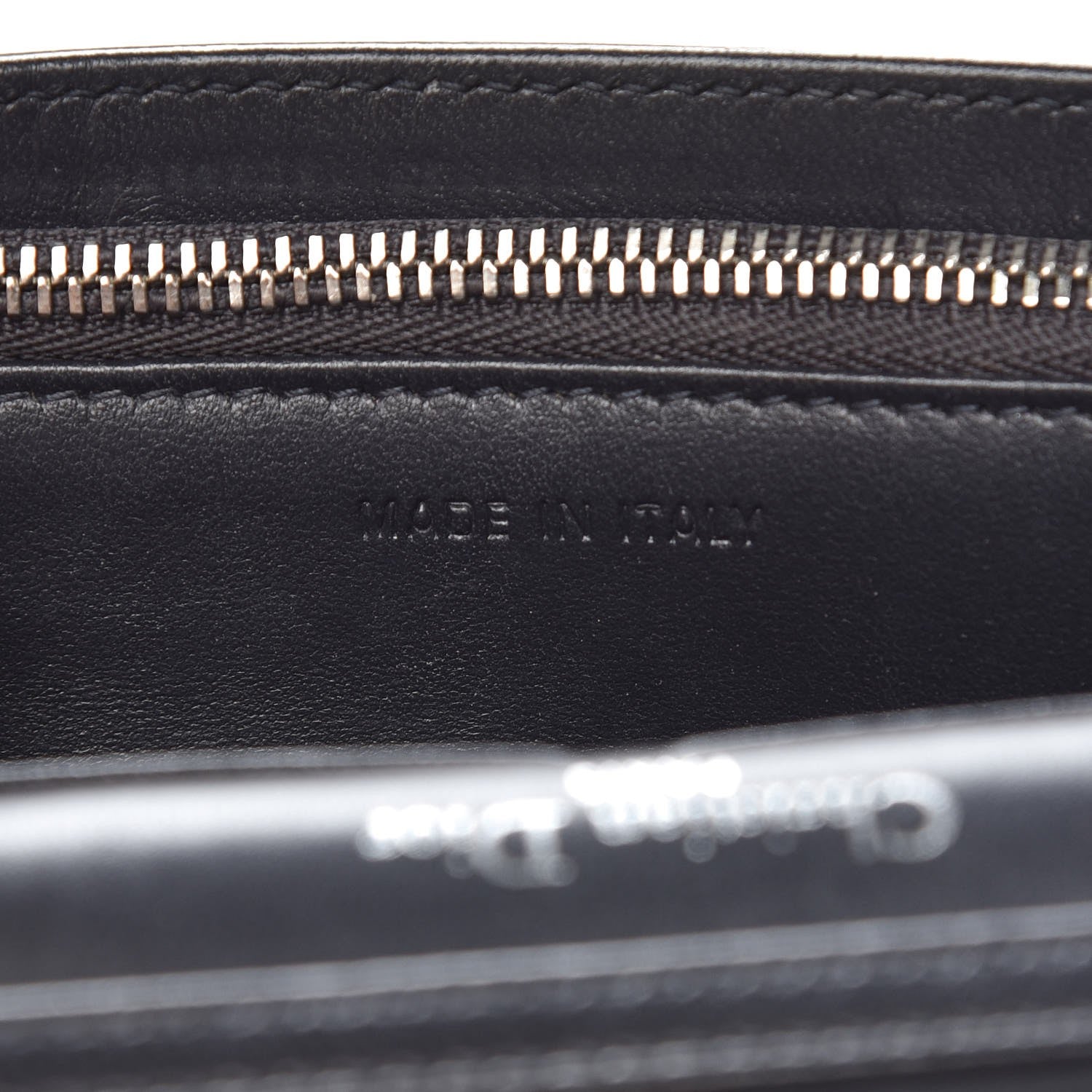 Christian Dior Metallic Patent Micro-Cannage Diorama Wallet on Chain Pouch Silver 7 of 11