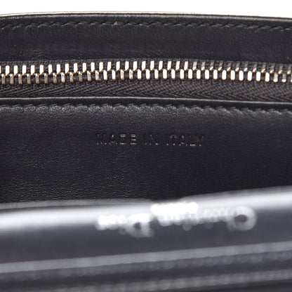 Christian Dior Metallic Patent Micro-Cannage Diorama Wallet on Chain Pouch Silver 7 of 11