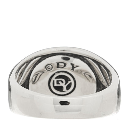 David Yurman Sterling Silver Onyx Exotic Stone Signet Ring 60 9 3 of 5