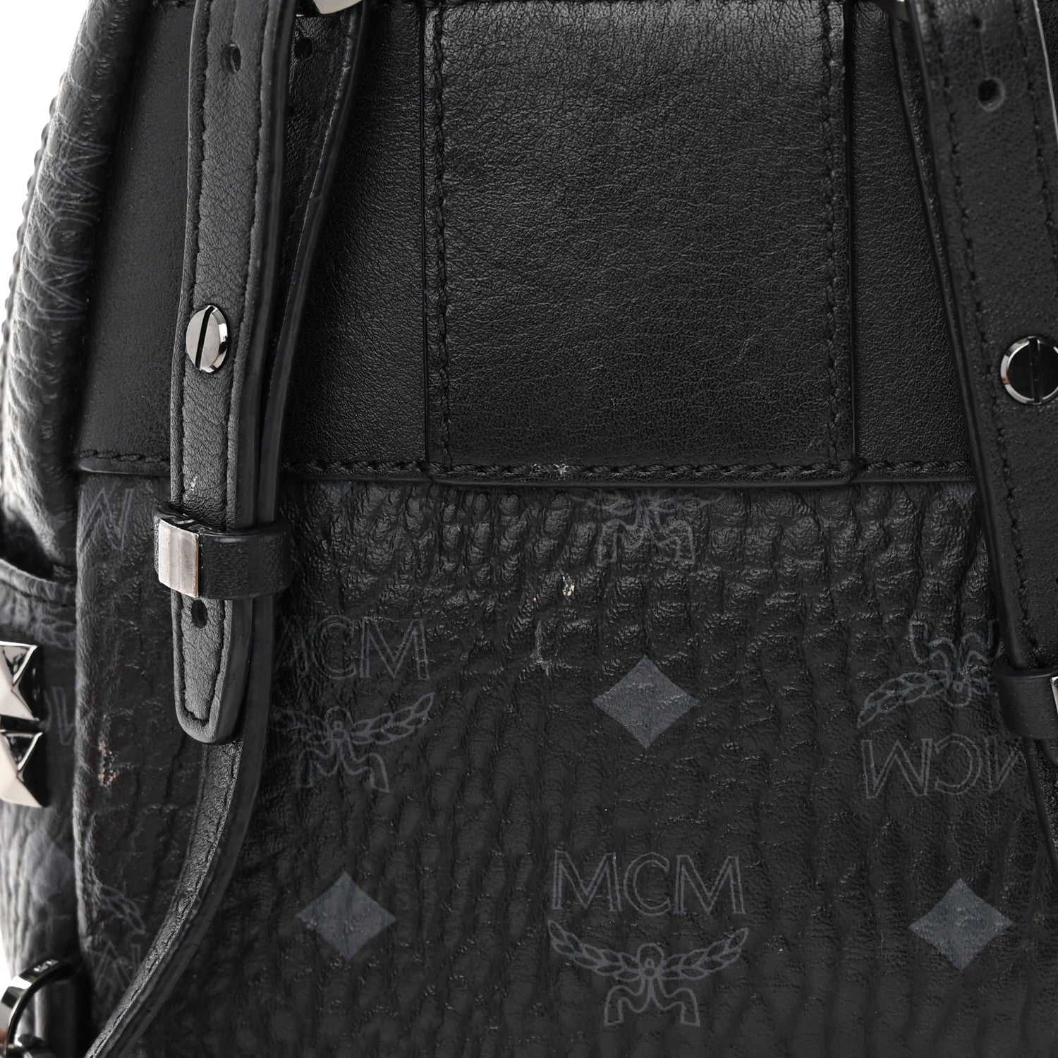 MCM Visetos Side Stud X-Mini Stark Bebe Boo Backpack Black 15 of 22