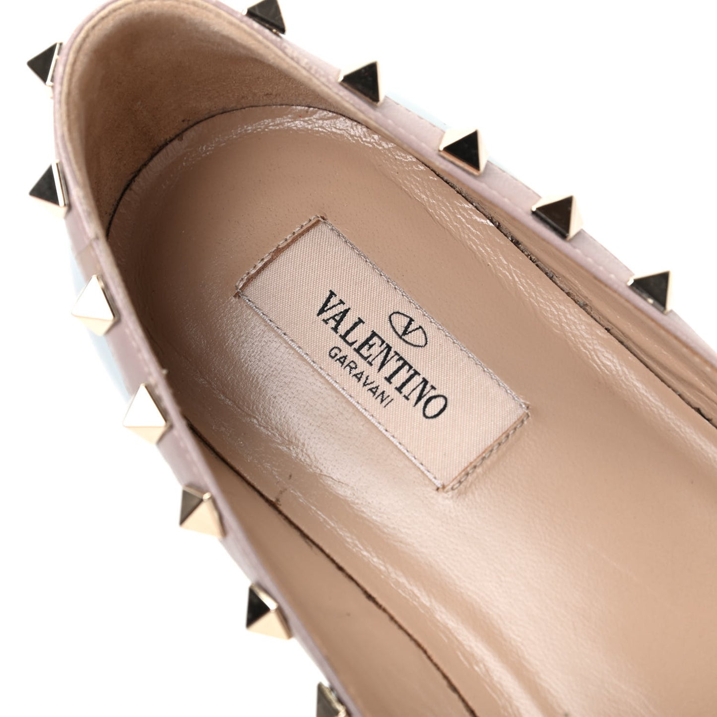 Patent Rockstud Ballerina Flats 38.5 Nube Poudre