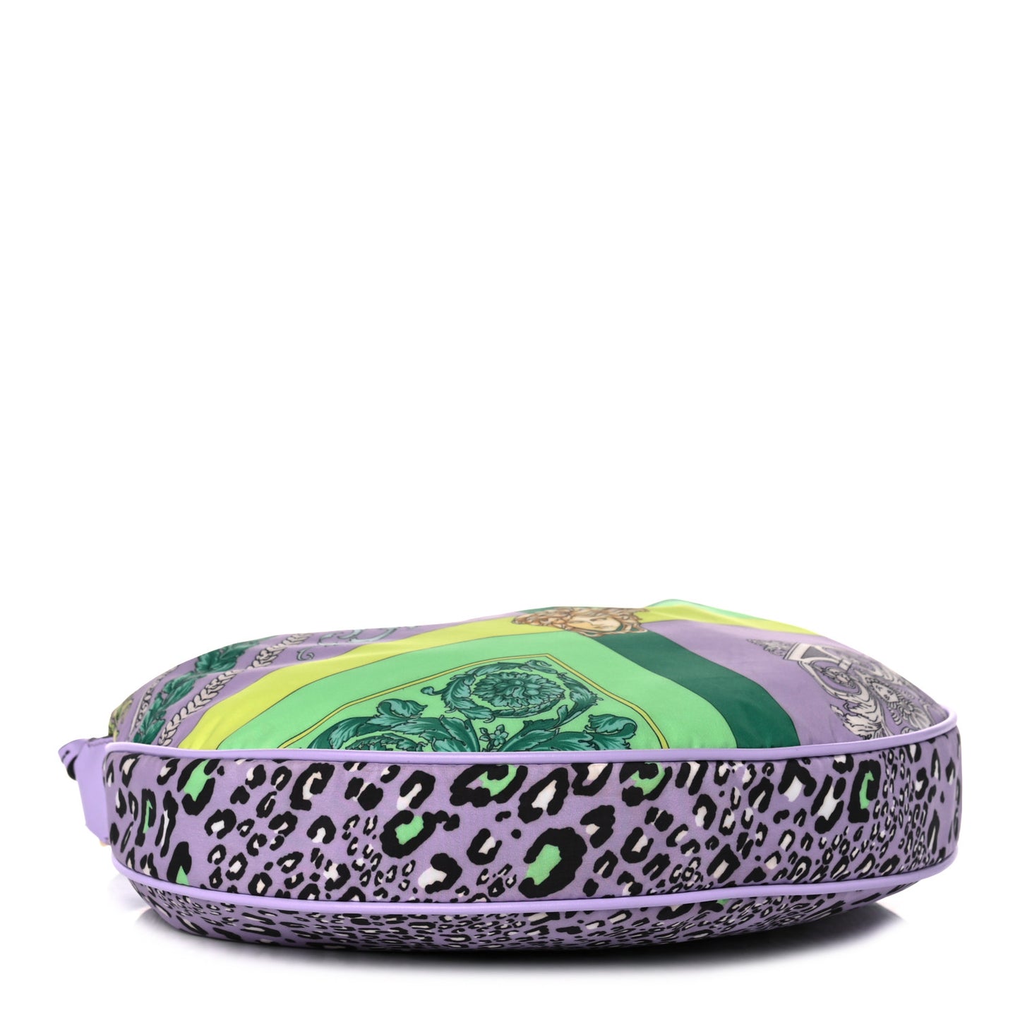Nylon Calfskin Barocco Mosaic Print Hobo Bag Jacaranda Multicolor