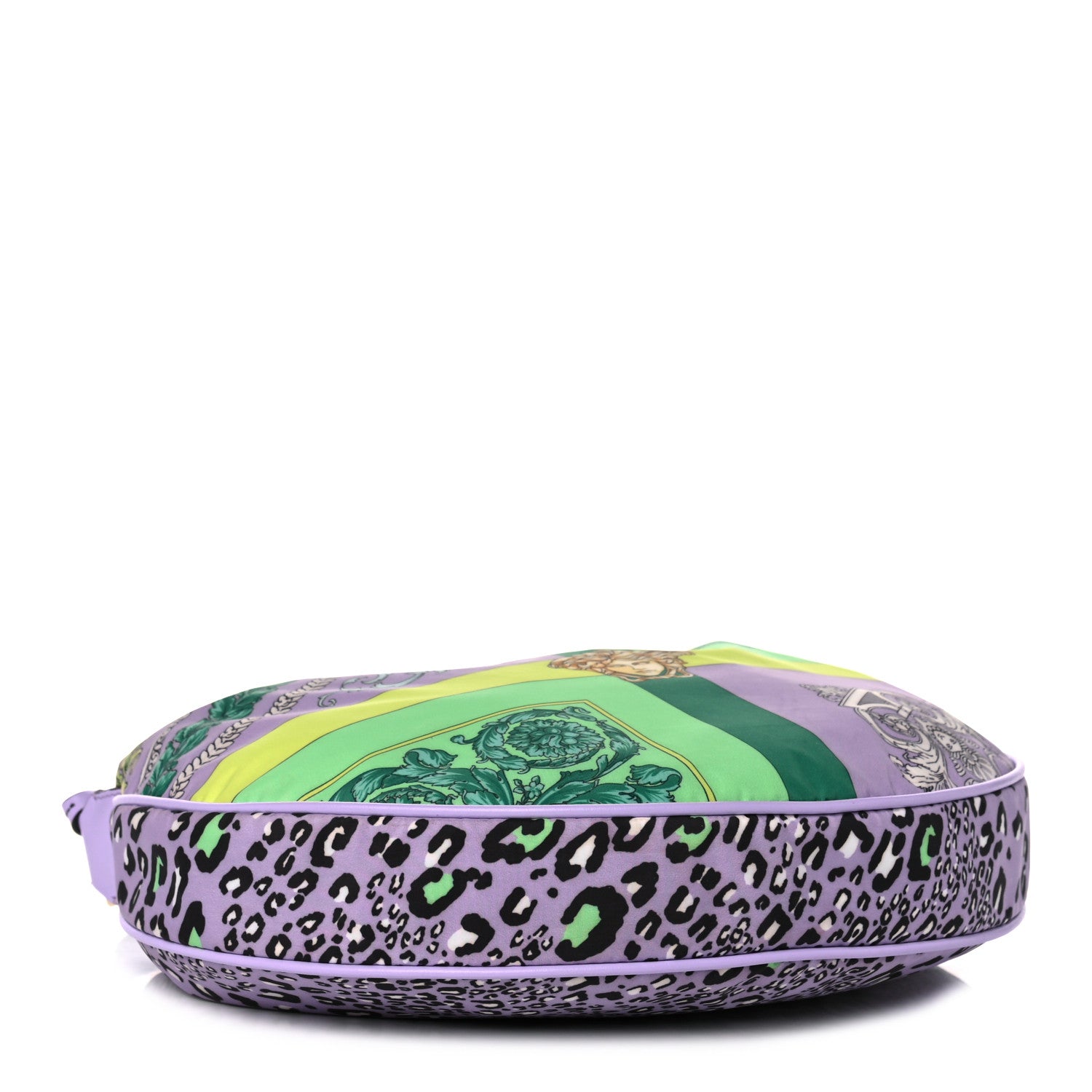 Versace Nylon Calfskin Barocco Mosaic Print Hobo Bag Jacaranda Multicolor 5 of 14