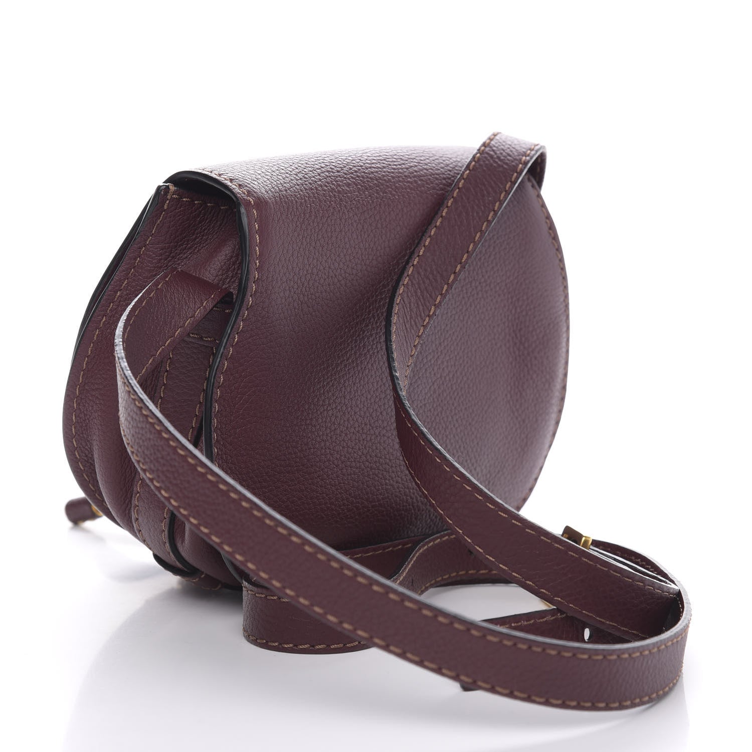 Chloe Calfskin Mini Marcie Round Crossbody Bag Dark Velvet 3 of 9
